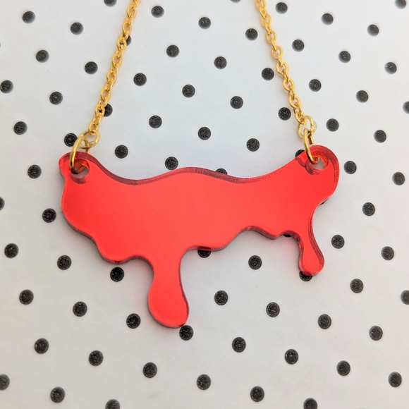 Mirror Drip Necklace + Matching Studs | Hypoallergenic - Picture 11 of 17